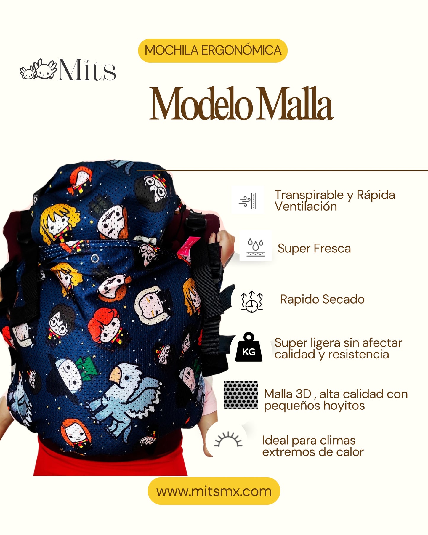 Mochila Ergonómica Pajaritos colores