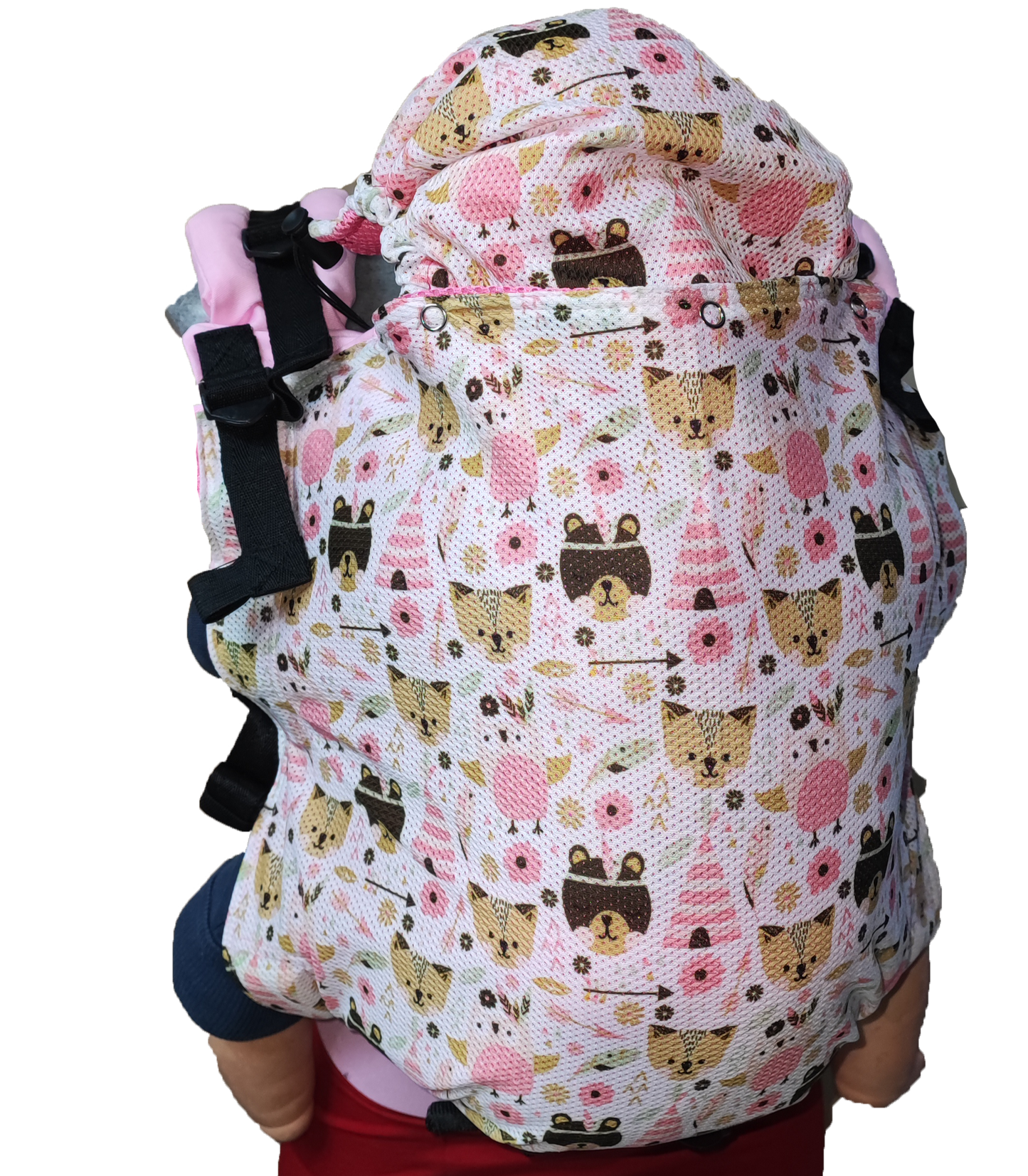 Mochila Ergonómica Ositos Tribal Rosa
