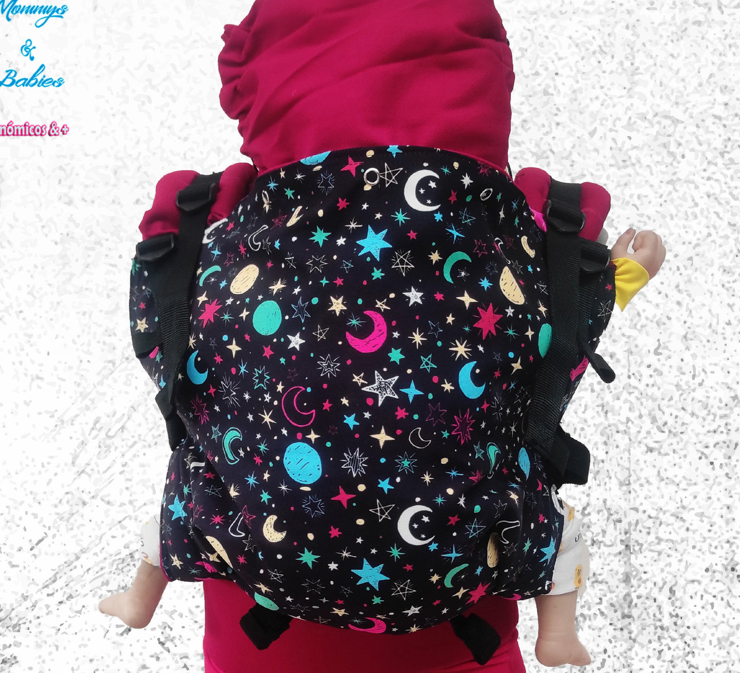 Mochila Ergonómica Estrellas roja