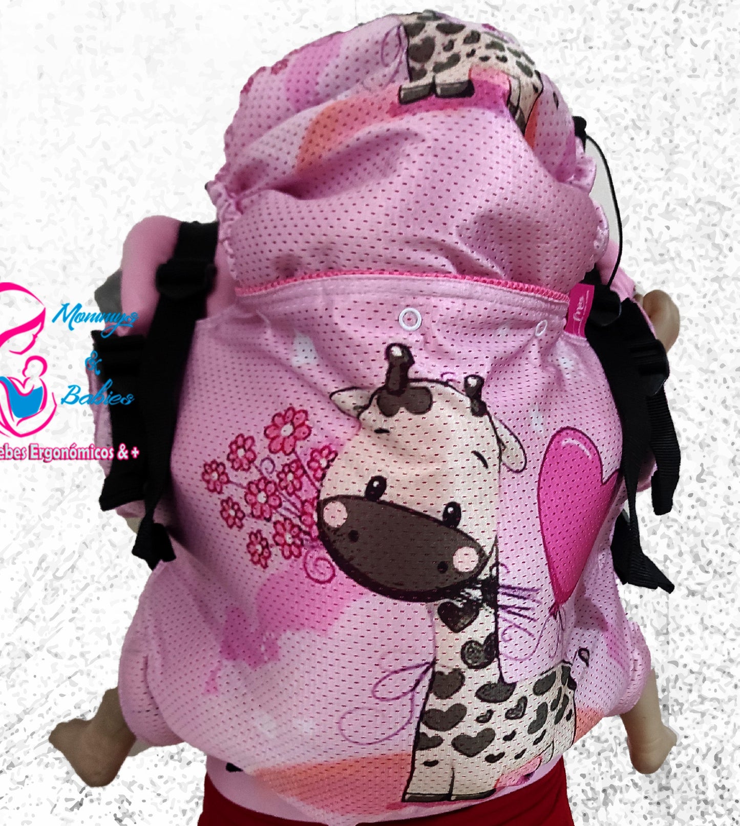 Mochila Ergonómica Jirafa Rosa
