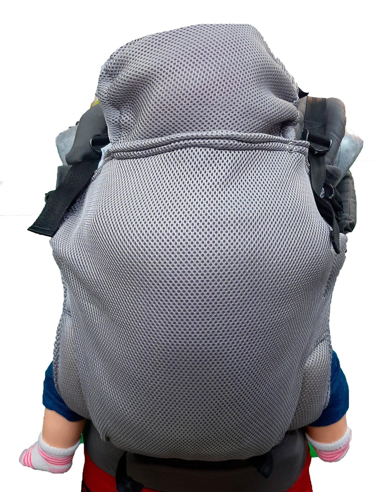 Mochila Ergonómica Mod. Malla Liso Gris