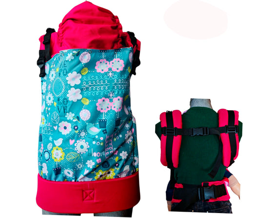 Mochila Ergonómica Talla Premium Mod. Algodón Flores