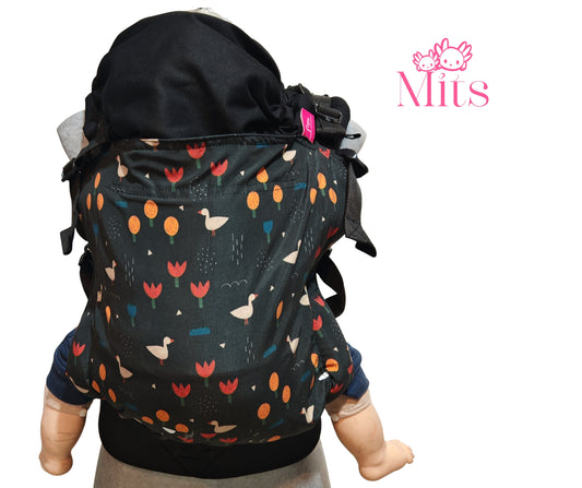 Mochila Ergonómica Talla PLUS  Baby Mod. Algodón PATITOS