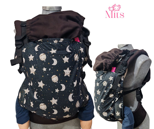 Mochila Ergonómica Talla  Baby Mod. Malla LunasEstrellas