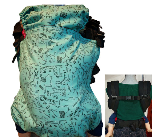 Mochila Ergonómica Talla PREMIUM PLUS  Mod. Algodón Elefantes