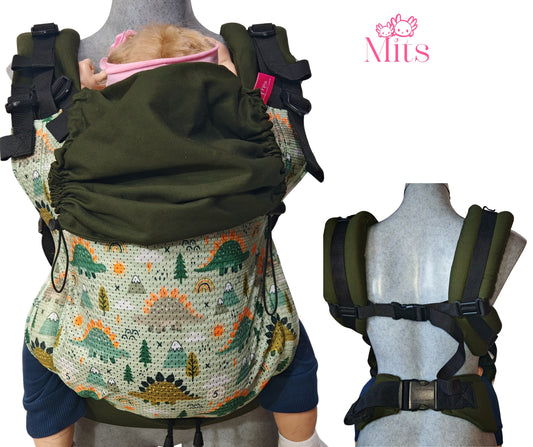 Mochila Ergonómica Talla  Baby Mod. Malla Dinoss