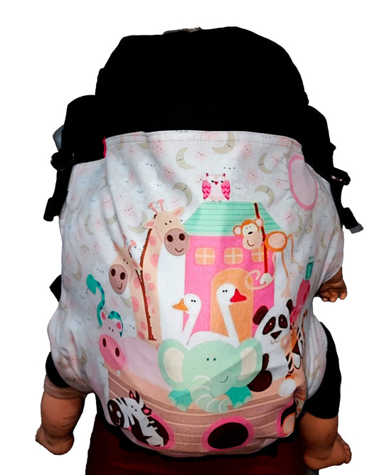 Mochila Ergonómica Talla  Premium Modelo Algodón Arca Noe Rosa