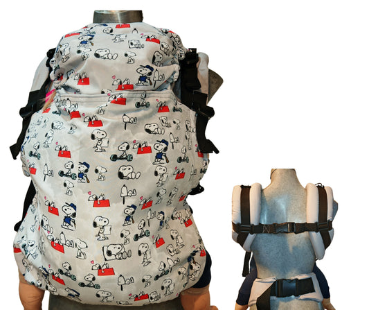 Mochila Ergonómica Talla PREMIUM PLUS Mod. Algodón Snoopy