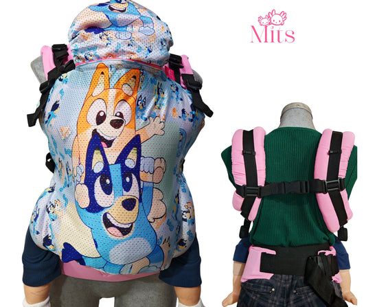 Mochila Ergonómica Talla  Baby Mod. Malla BlueyBingo