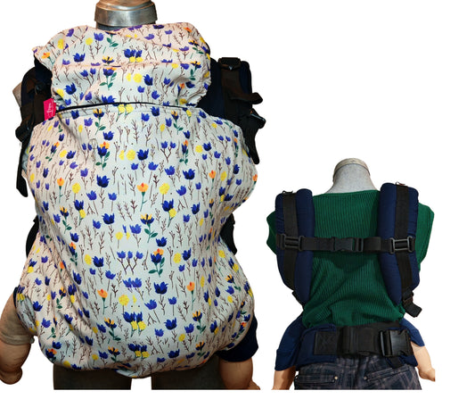 Mochila Ergonómica Talla PREMIUM PLUS Mod. Algodón Flores