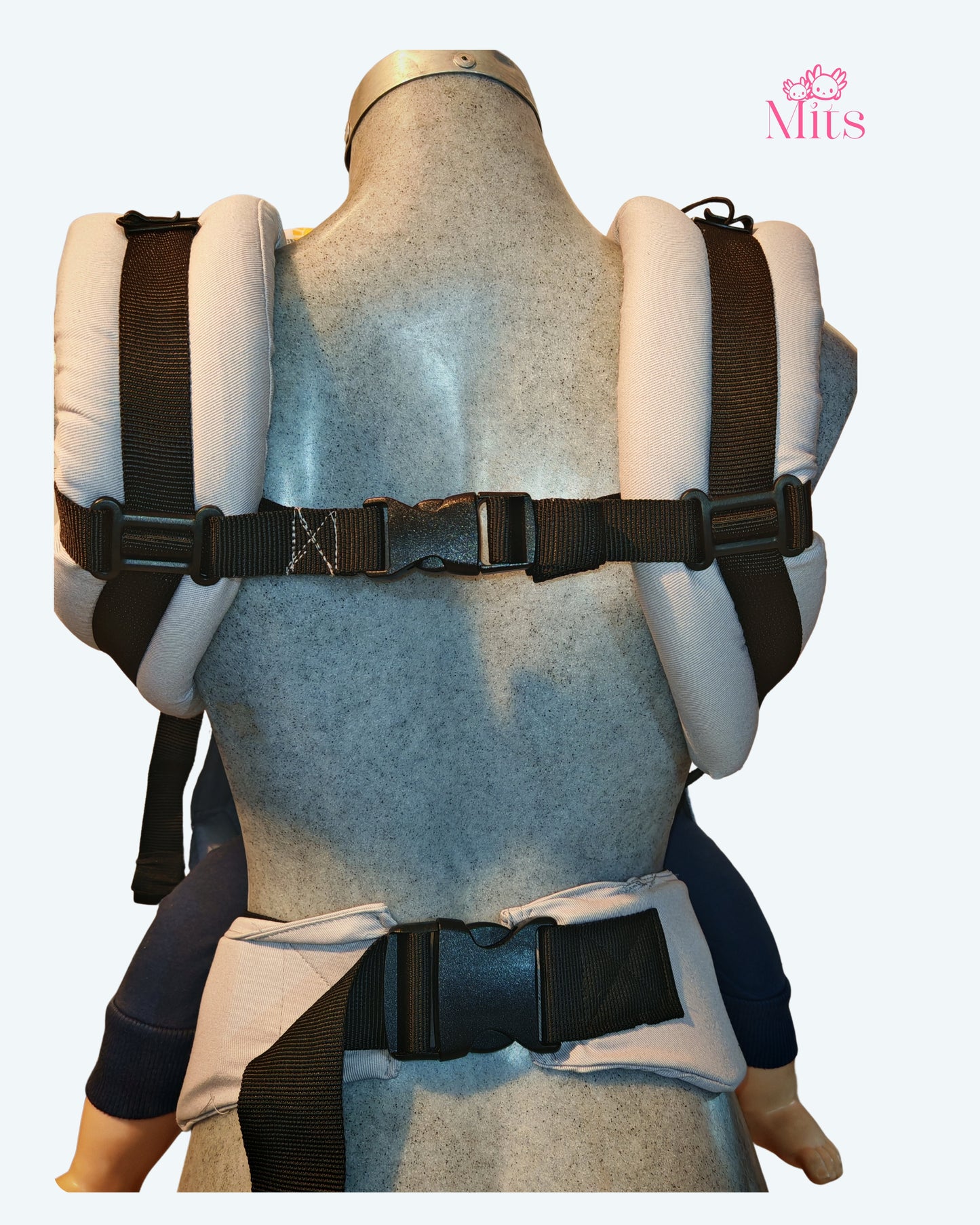 Mochila Ergonómica  Mod. Algodón Gris Perla