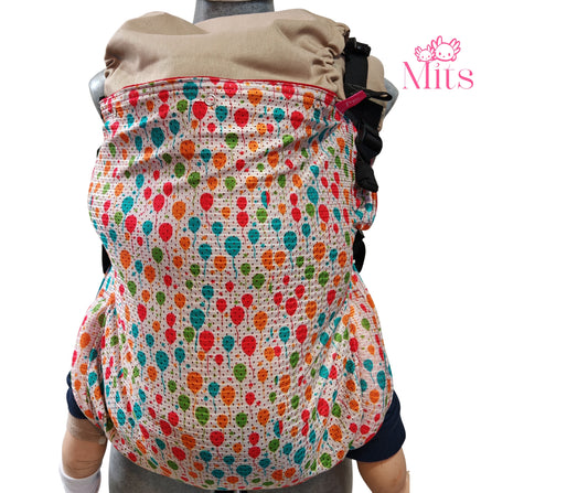 Mochila Ergonomica  PLUS Premium Mod. Malla Globos