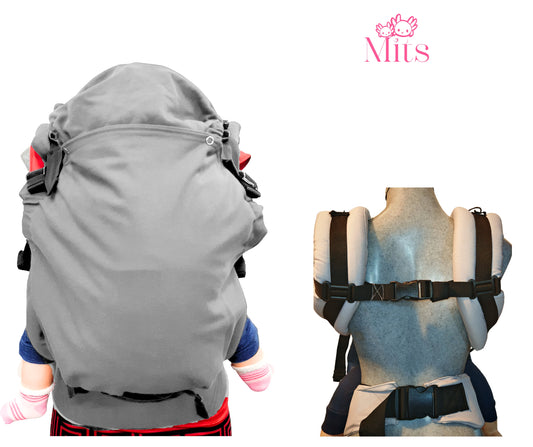 Mochila Ergonómica Linea Plus Algodón Gris Perla