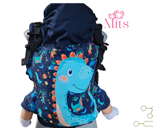 Mochila Ergonómica Talla PLUS Baby Mod. Algodón Dino