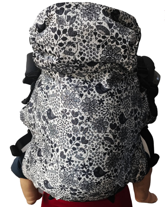 Mochila Ergonómica Pajaritos Negro