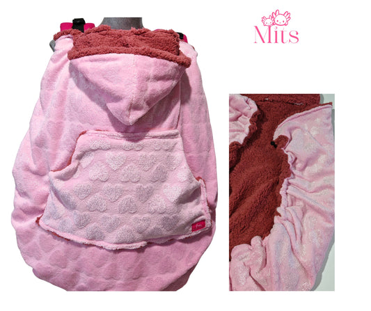 Cobertor porteo Rosa Corazones