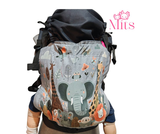 Mochila Ergonómica Talla PLUS  Baby Mod. Algodón Animalitos