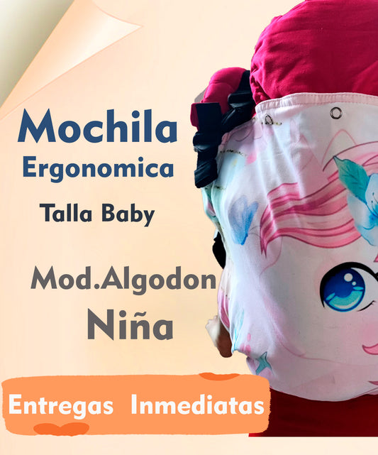 Mochila Ergonómica Talla Baby Modelo Algodón Diseños Niñas